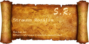 Strauss Rozália névjegykártya